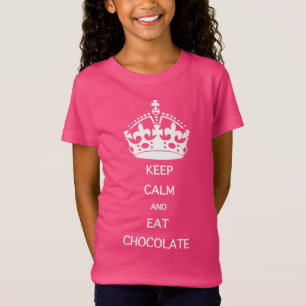 CAMISETA MANTENGA LA CALMA COMER Y COMER CHOCOLATE
