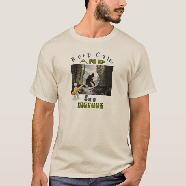 Camiseta Mantenga la calma y busque el mejor pie grande (Anverso)