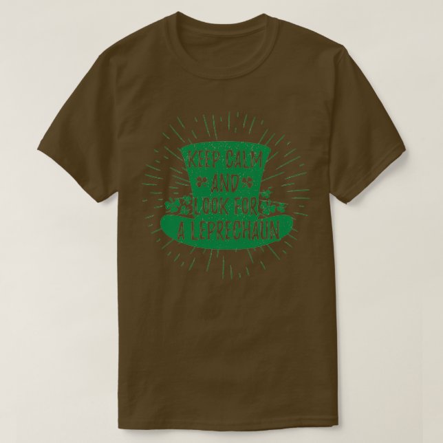 Camiseta Mantenga la calma y busque un Leprechaun St Patric (Diseño del anverso)