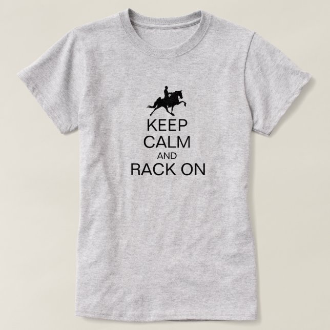 Camiseta Mantenga la calma y la bandeja en el divertido mon (Diseño del anverso)