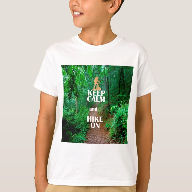 Camiseta Mantenga la calma y siga subiendo (Anverso)