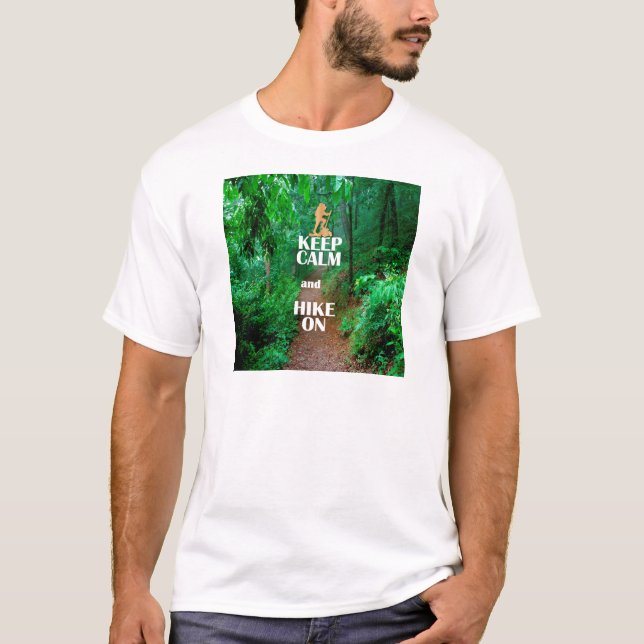 Camiseta Mantenga la calma y siga subiendo (Anverso)