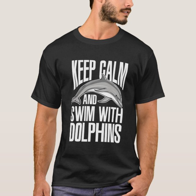 Camiseta Mantenga La Tranquilidad Y El Baño Con Delfines De (Anverso)