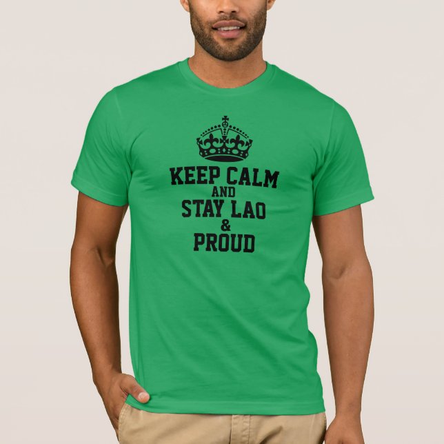 Camiseta Mantenga Lao tranquilo y de la estancia y (Anverso)