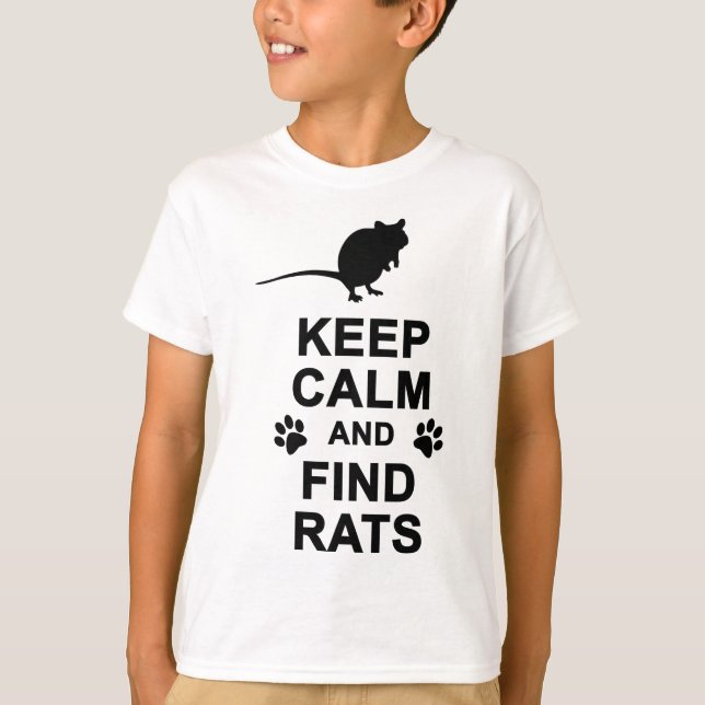 Camiseta Mantenga las ratas tranquilas y del hallazgo (Anverso)