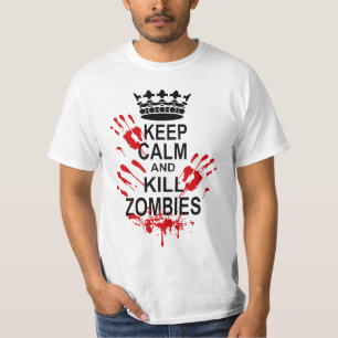 CAMISETA MANTENGA LOS ZOMBIS TRANQUILOS Y DE LA MATANZA