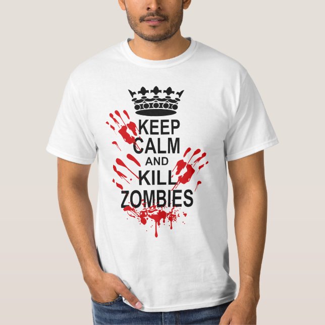 CAMISETA MANTENGA LOS ZOMBIS TRANQUILOS Y DE LA MATANZA (Anverso)