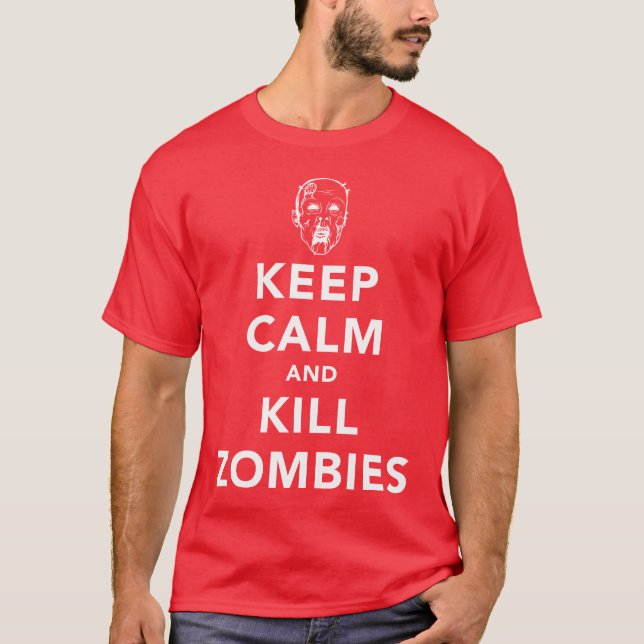 CAMISETA MANTENGA LOS ZOMBIS TRANQUILOS Y DE LA MATANZA (Anverso)