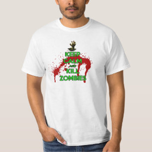 Camiseta mantenga los zombis tranquilos y de la matanza