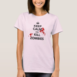 Camiseta mantenga los zombis tranquilos y de la matanza