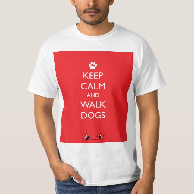 Camiseta Mantenga pata tranquila y del paseo de los perros (Anverso)