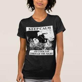 Camiseta Mantenga savia tranquila y del cocinero con la