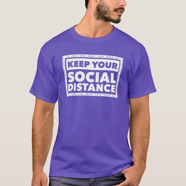 Camiseta Mantenga su distancia social (Anverso)
