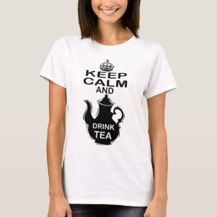 Camiseta Mantenga té tranquilo y de la bebida