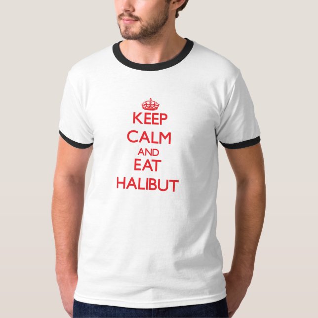 Camiseta Mantenga tranquilo y coma el halibut (Anverso)