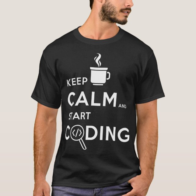 Camiseta Mantenga tranquilo y comience a cifrar (Anverso)