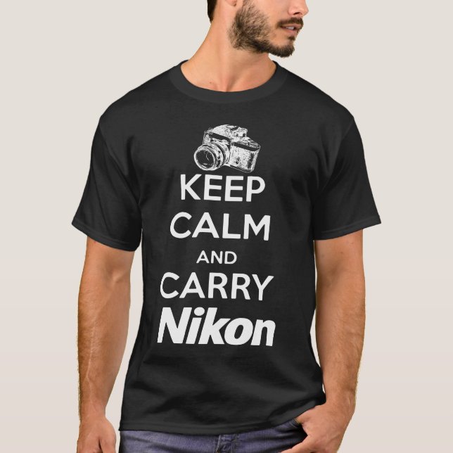 Camiseta Mantenga tranquilo y lleve al fotógrafo fresco de (Anverso)
