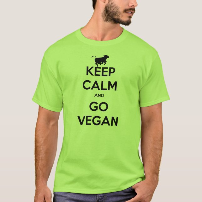Camiseta Mantenga tranquilo y vaya vegano (Anverso)