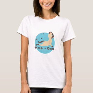 Camiseta Manténgalo fresco Kawaii divertido práctica de gat