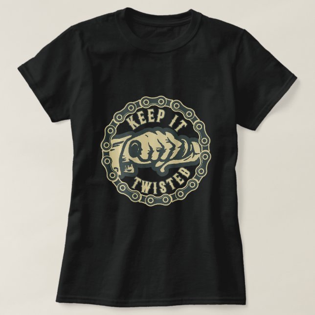 Camiseta Manténgalo trenzado divertido shir de motocicletas (Diseño del anverso)