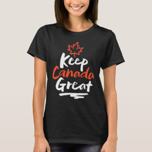 Camiseta ¡Mantengamos GRANDE a CANADÁ!  Hoja de Arce Canadi