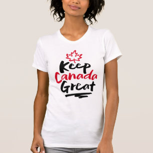 Camiseta ¡Mantengamos GRANDE a CANADÁ! Hoja de Arce Canadi