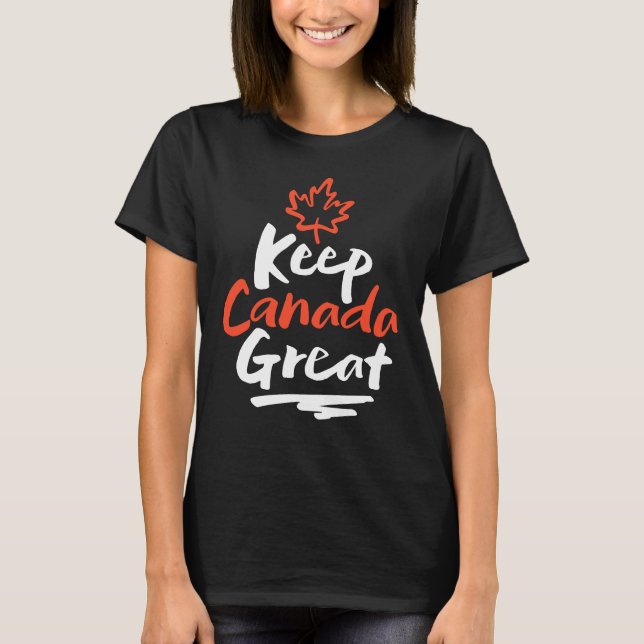 Camiseta ¡Mantengan a CANADÁ genial! Hoja de arce canadiens (Anverso)