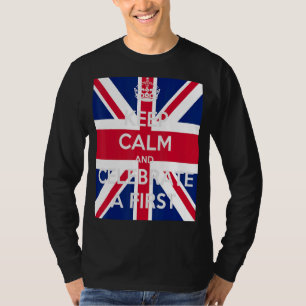 Camiseta Mantengan La Calma Y Celebren Un Primer Texto En L