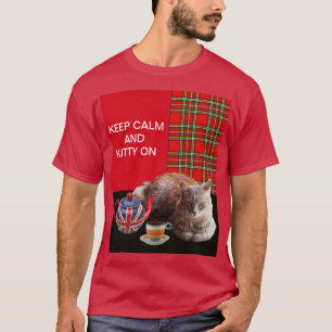 CAMISETA "MANTENGAN LA CALMA Y EL BICICLETO ENCENDIDO", RED