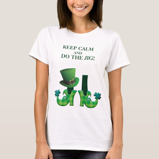 Camiseta Mantengan la calma y hagan el Jig - Leprechaun Leg (Anverso)