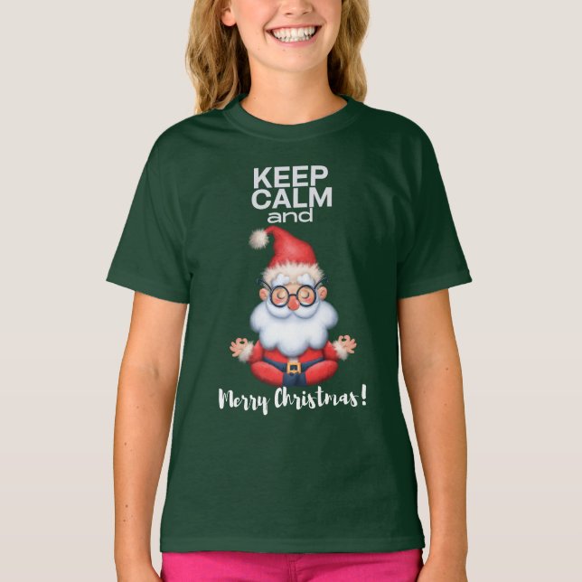 Camiseta Mantengan la calma y la Feliz Navidad (Anverso)