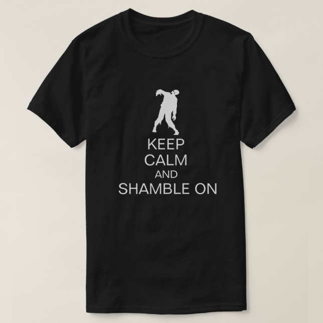 Camiseta Mantengan la calma y la vergüenza con el gracioso  (Diseño del anverso)