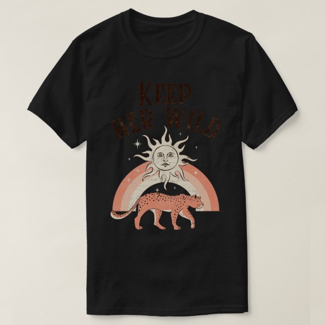 Camiseta Mantengan su salvaje Cheetah Boho Bohemian (Diseño del anverso)