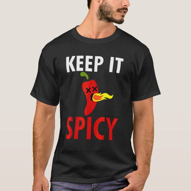 Camiseta Manténganlo picante salsa picante de pimienta pica (Anverso)