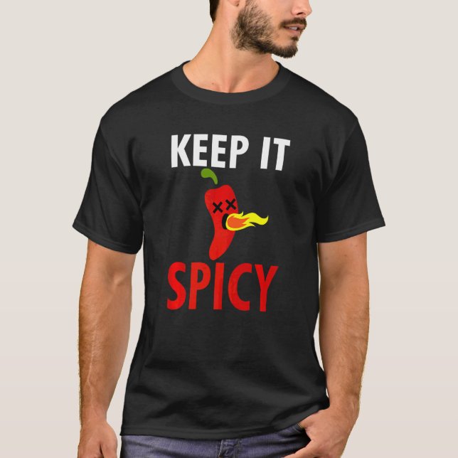 Camiseta Manténganlo picante salsa picante de pimienta pica (Anverso)