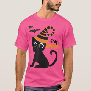 Camiseta Manténganse asustados, Halloween, gato negro, Gorr