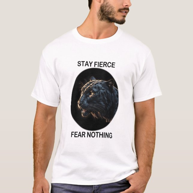 Camiseta Manténganse Feroces Temores Nada Pantera Negra (Anverso)