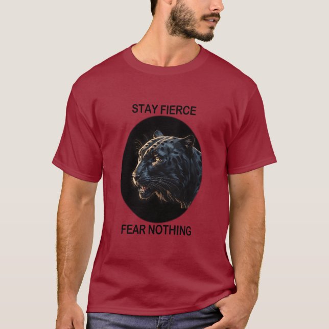 Camiseta Manténganse Feroces Temores Nada Pantera Negra (Anverso)