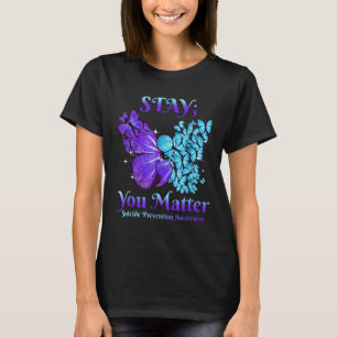 Camiseta Manténganse mariposa Semicolón Conciencia Suicida
