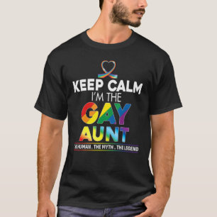 Camiseta Manténganse tranquilos, soy la tía gay Rainbow Rib