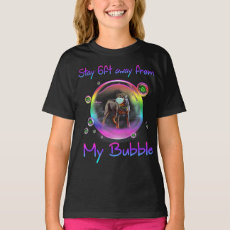 Camiseta Manténgase A 2 Metros De Mi Regalo De Perro Rotula