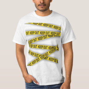 Camiseta Manténgase alejado y no cruce la cinta de la polic