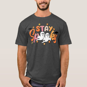 Camiseta Manténgase Fantasma Cuto Con Flores Coste De Hallo