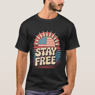 Camiseta Manténgase Libre 4 de Julio Patriótico