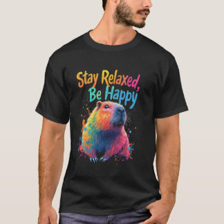 Camiseta Manténgase Relajado, Sea Feliz motivo de relajació