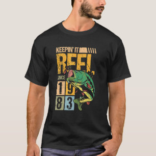 Camiseta Manteniéndolo Real Desde 1983 Pesca Vintage Pescad