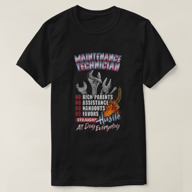 Camiseta Mantenimiento Tech Straight Huste (Diseño del anverso)