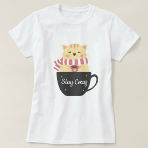 Camiseta Mantente acogedor Cat T-Shirt