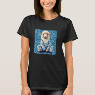 Camiseta Mantente Acogedor con una Oveja Divertida en Pijam