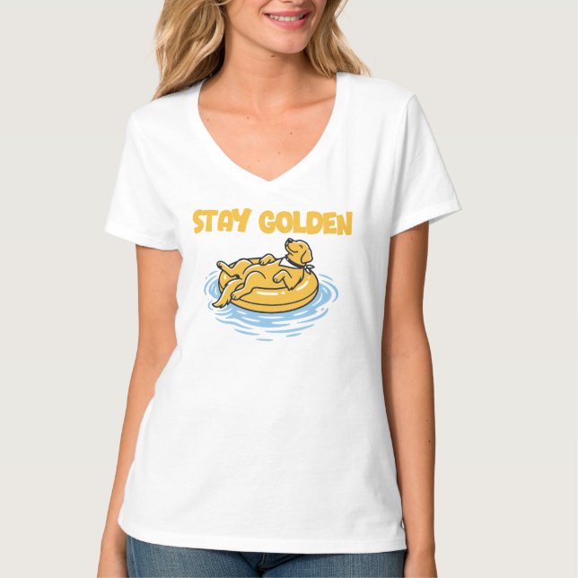 Camiseta Mantente Dorado, Playa de Verano  (Anverso)